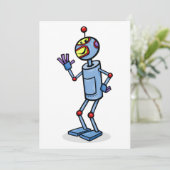 レトロ未来ロボットキャラクターの挨拶 招待状 (スタンド正面)