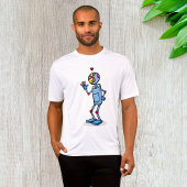レトロ未来ロボットキャラクターの挨拶 Tシャツ