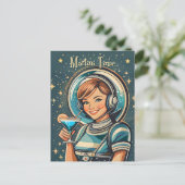 レトロ未来主義の宇宙少女マティーニタイム ポストカード (スタンド正面)