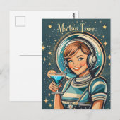 レトロ未来主義の宇宙少女マティーニタイム ポストカード (正面/裏面)