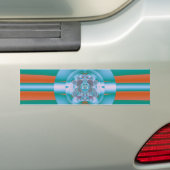 レトロ未来主義アクアコーラル抽象芸術 バンパーステッカー (車上)