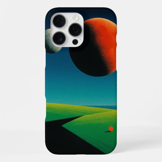 レトロ未来主義シュール惑星 iPhoneケース (裏面)