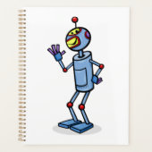 レトロ未来主義ロボットキャラクターの挨拶 プランナー手帳 (正面)
