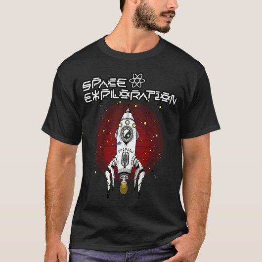 レトロ未来主義宇宙探索 Tシャツ (正面)