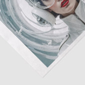 レトロ未来主義、白のサイバーウーマン 薄葉紙 (詳細)