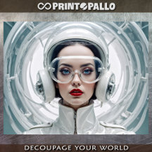 レトロ未来主義、白のサイバーウーマン