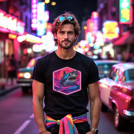 レトロ未来型シャーク攻撃 Tシャツ