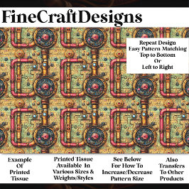 レトロ未来的なスチームパンクパイプBM5デクページ 薄葉紙
