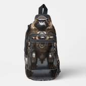 レトロ未来的なスチームパンク・ゴリラだ。 スリングバッグ (正面)