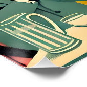 レトロ未来的ブラックキャットマルティニクラブ ポスター (コーナー)