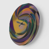 レトロ未来的ラジアルスワール波芸術パターン ラージ壁時計 (傾斜)