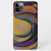 レトロ未来的ラジアルスワール波芸術パターン iPhoneケース (裏面)