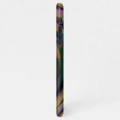 レトロ未来的ラジアルスワール波芸術パターン iPhoneケース (左側)
