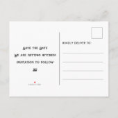 レトロ未来的Save The Date 結婚 Sign's 案内ポストカード (裏面)