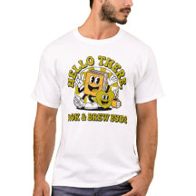 レトロ本とコーヒーの仲間たち ビンテージ風カートゥーンTシャツ