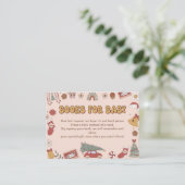 レトロ本ベビークリスマスサンタベビーシャワー エンクロージャーカード (スタンド正面)