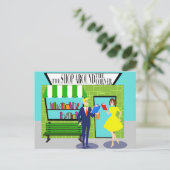 レトロ本好き葉書 ポストカード (スタンド正面)