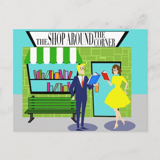 レトロ本好き葉書 ポストカード (正面)