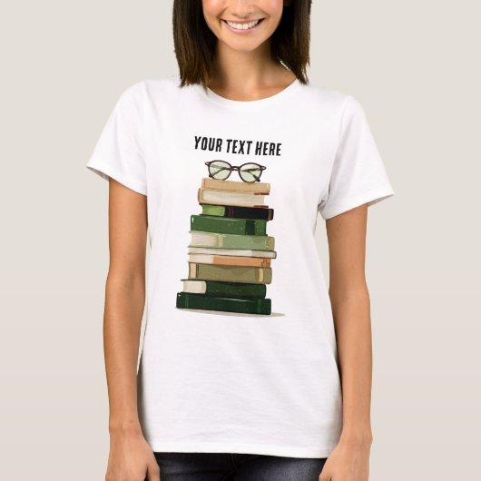 レトロ本好き Tシャツ (正面)