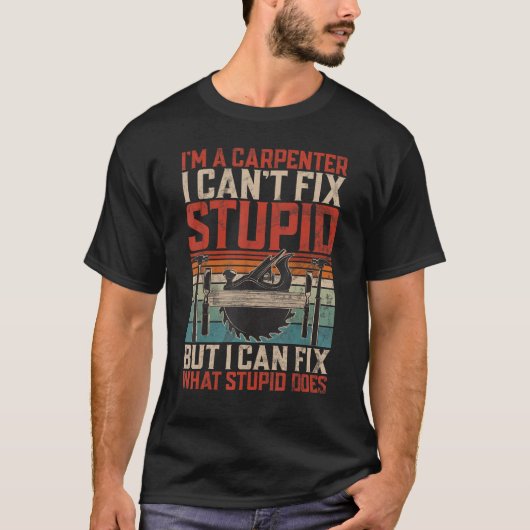 レトロ材木工用ランバージャッキのデザイン Tシャツ (正面)