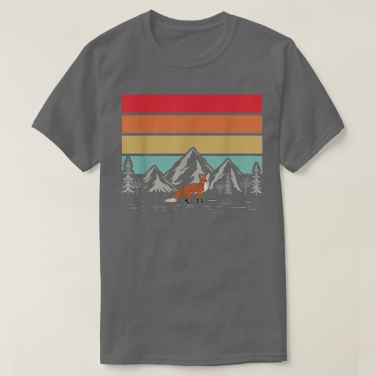 レトロ林山登山動物自然動物 Tシャツ (デザイン正面)