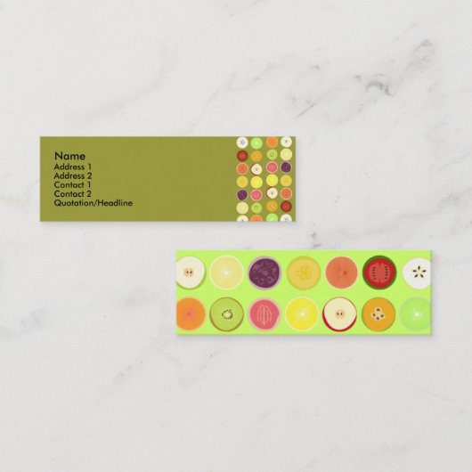 レトロ果物プロファイルカード スキニー名刺