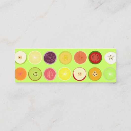 レトロ果物プロファイルカード スキニー名刺 (裏面)