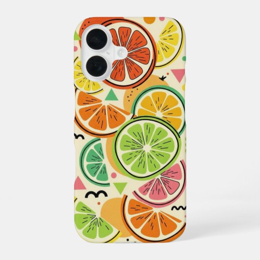 レトロ柑橘スライス iPhone 16ケース (裏面)