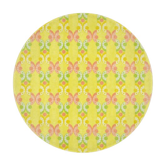 レトロ柑橘系ガラス切削板(5スタイル) カッティングボード (正面)