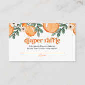 レトロ柑橘系ベビーシャワーおむつラッフルカード エンクロージャーカード (正面)