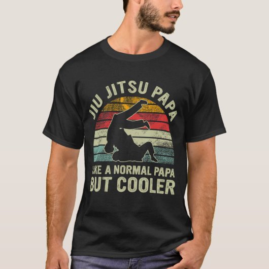 レトロ柔術パパ通常のパパのように Tシャツ (正面)