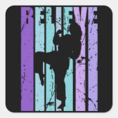 レトロ柔道空手武術アーツウィメンズキッズガールズ スクエアシール (正面)