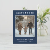 レトロ栄光の神への宗教的なクリスマスフォトカード シーズンカード (スタンド正面)