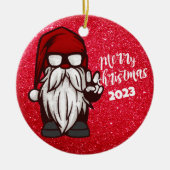 レトロ格言クリスマスオーナメント、ヴィンテージスタイル セラミックオーナメント (正面)