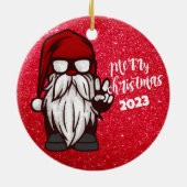 レトロ格言クリスマスオーナメント、ヴィンテージスタイル セラミックオーナメント (裏面)
