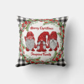 レトロ格言クリスマスホリーベリーリースホリデイ クッション (裏面)