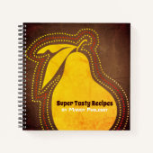 レトロ梨パーソナル料理本レシピ手帳 ノートブック (正面)