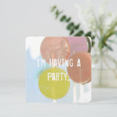 レトロ棒つきキャンデーKIDの誕生日招待状カード 招待状 (スタンド正面)