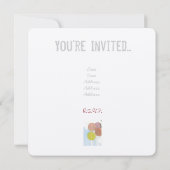 レトロ棒つきキャンデーKIDの誕生日招待状カード 招待状 (裏面)