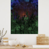 レトロ森林日没ポスター ポスター (キッチン)