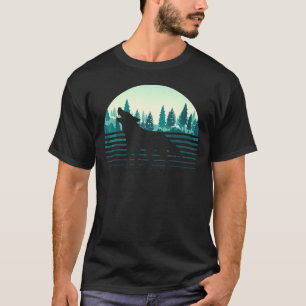 レトロ森林樹アウトドア自然野生動物 Tシャツ