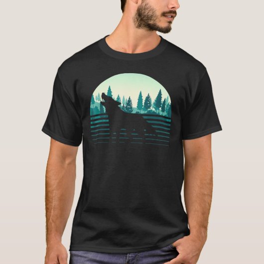 レトロ森林樹アウトドア自然野生動物 Tシャツ (正面)