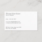 レトロ椅子用テーブル花瓶カーペット 名刺 (裏面)