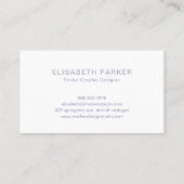 レトロ植物フローラ水色ほこりっぽい青色薄紫 名刺 (裏面)