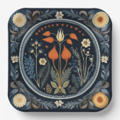 レトロ植物学ハロウィン/ハローウィンパーティプレート ペーパープレート (正面)