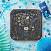 レトロ植物学ハロウィン/ハローウィンパーティプレート ペーパープレート (パーティー)