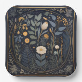 レトロ植物学ハロウィン/ハローウィンパーティプレート ペーパープレート (正面)