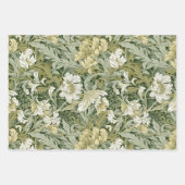 レトロ植物模様ブルー ラッピングペーパーシート (正面2)