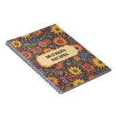 レトロ植物花パターン ノートブック (右側)