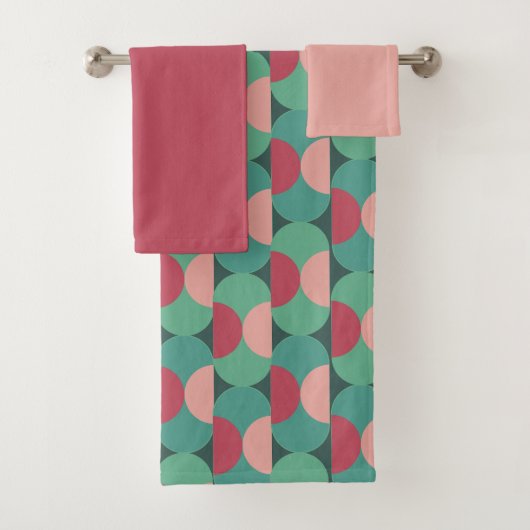 レトロ楕円と半円バスタオルセット バスタオルセット (インサイチュ)